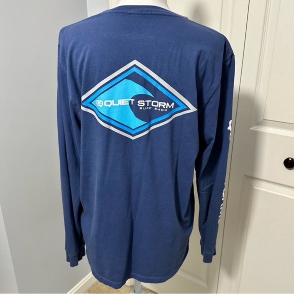 Quiet Storm‎ Surf Shop Navy Long Sleeve T-shirt Size Small VGUC